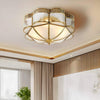 Petal Shape Frosted Glass Curuna Ceiling Lamp – Vintage Brass Elegance | Alsolight