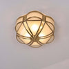 Petal Shape Frosted Glass Curuna Ceiling Lamp – Vintage Brass Elegance | Alsolight