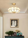 Petal Shape Glass Ceiling Light – Oukaning Semi Mount Fixture | Alsolight