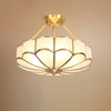 Petal Shape Glass Ceiling Light – Oukaning Semi Mount Fixture | Alsolight