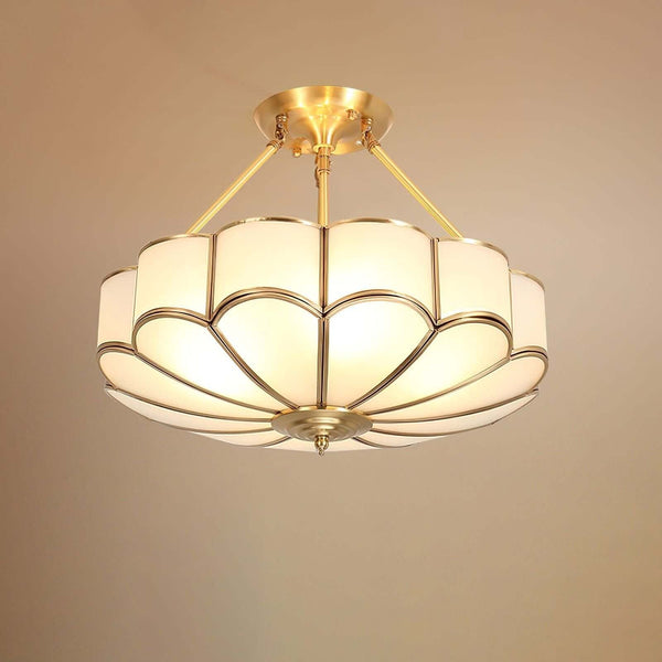 Petal Shape Glass Ceiling Light – Oukaning Semi Mount Fixture | Alsolight