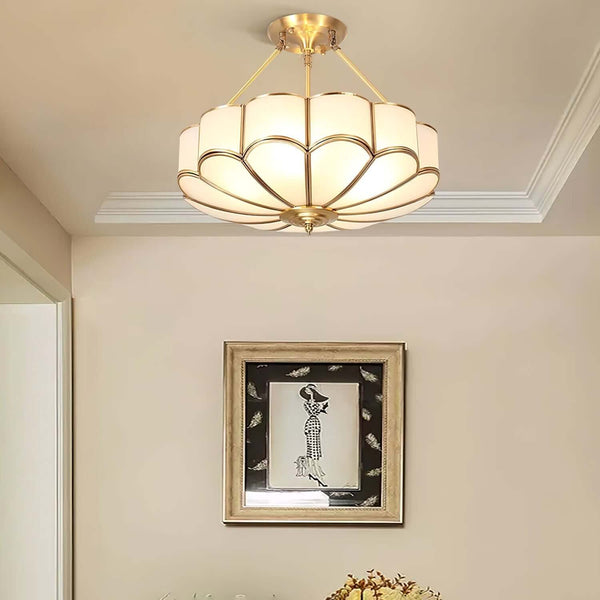 Petal Shape Glass Ceiling Light – Oukaning Semi Mount Fixture | Alsolight