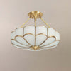 Petal Shape Glass Ceiling Light – Oukaning Semi Mount Fixture | Alsolight