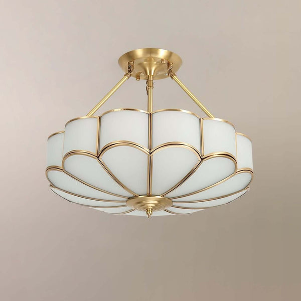 Petal Shape Glass Ceiling Light – Oukaning Semi Mount Fixture | Alsolight