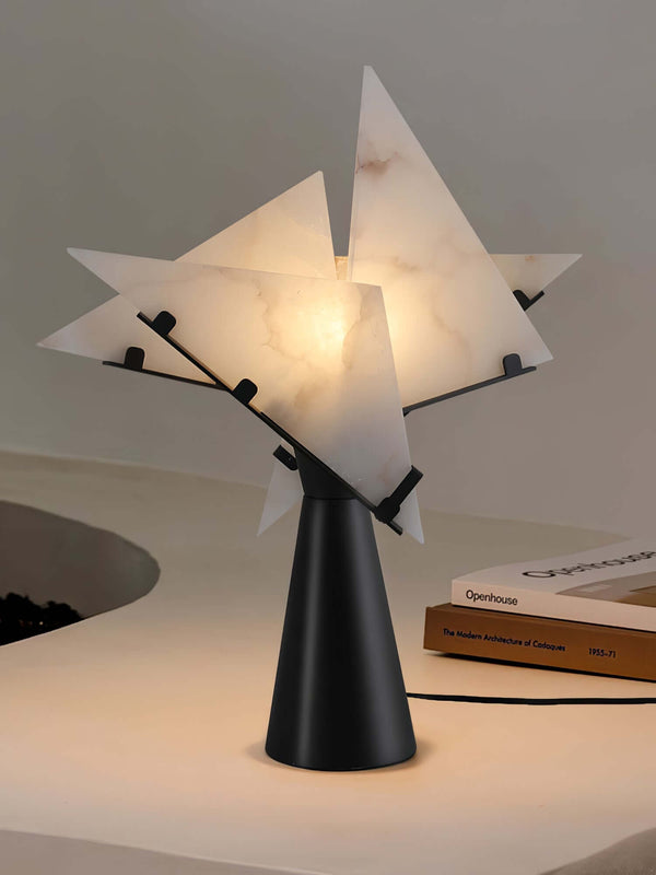 Pierre Chareau Table Lamp – Alabaster Elegant Modern Living Room Decor | Alsolight