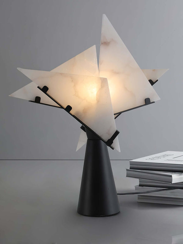 Pierre Chareau Table Lamp – Alabaster Elegant Modern Living Room Decor | Alsolight