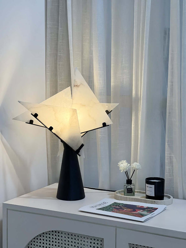 Pierre Chareau Table Lamp – Alabaster Elegant Modern Living Room Decor | Alsolight