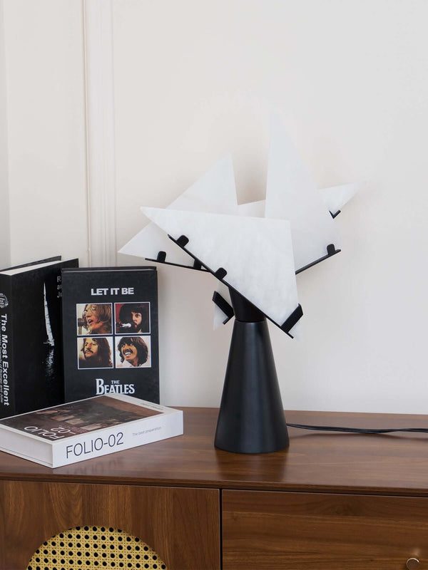 Pierre Chareau Table Lamp – Alabaster Elegant Modern Living Room Decor | Alsolight