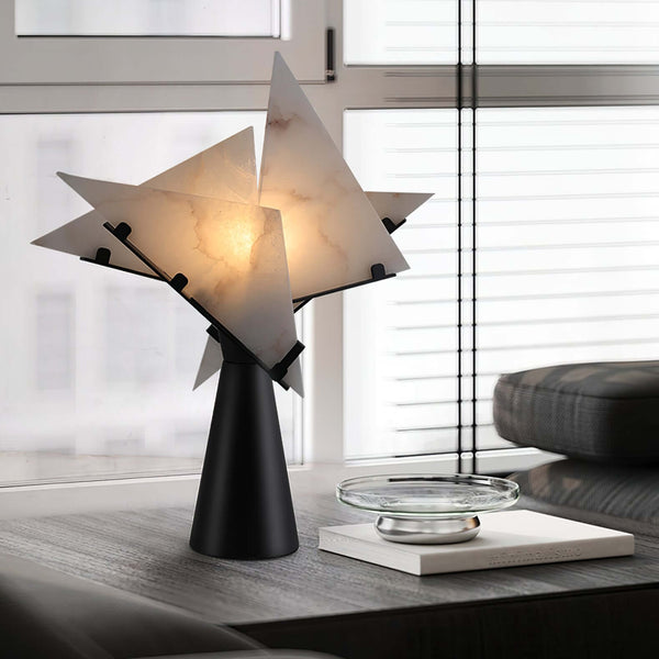 Pierre Chareau Table Lamp – Alabaster Elegant Modern Living Room Decor | Alsolight