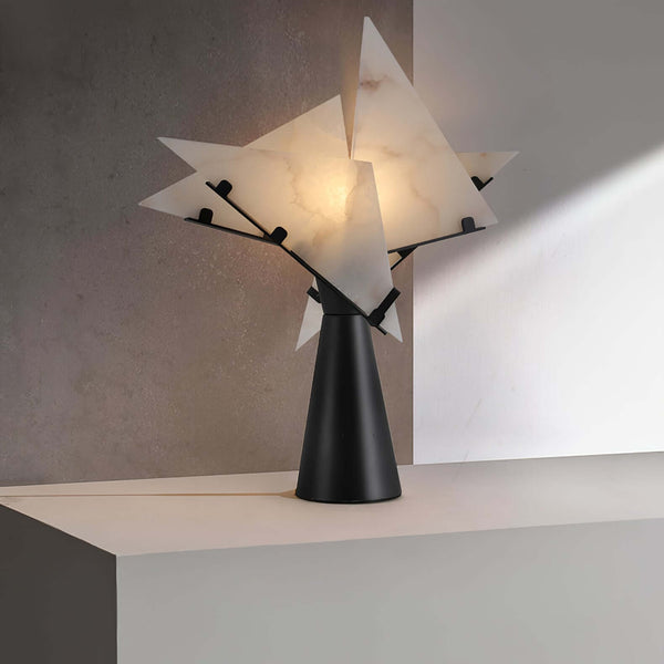 Pierre Chareau Table Lamp – Alabaster Elegant Modern Living Room Decor | Alsolight
