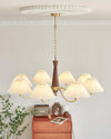 Polina Chandelier – Elegant Brass & Pleated Fabric Ceiling Light | Alsolight