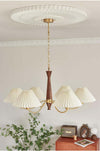 Polina Chandelier – Elegant Brass & Pleated Fabric Ceiling Light | Alsolight
