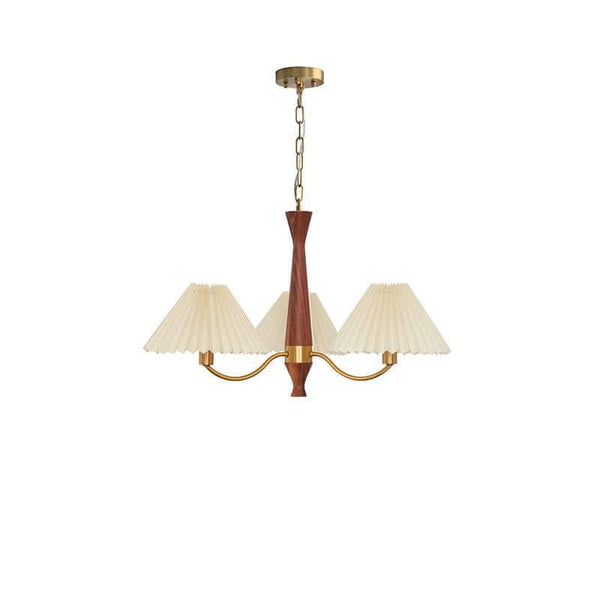 Polina Chandelier – Elegant Brass & Pleated Fabric Ceiling Light | Alsolight