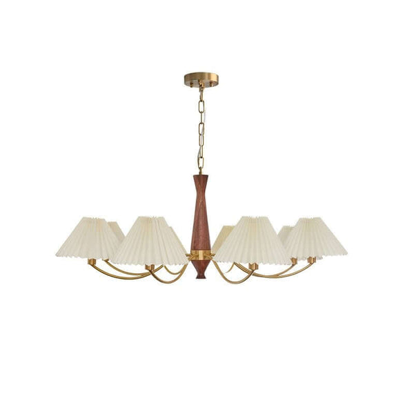 Polina Chandelier – Elegant Brass & Pleated Fabric Ceiling Light | Alsolight