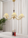 Polina Chandelier – Elegant Brass & Pleated Fabric Ceiling Light | Alsolight
