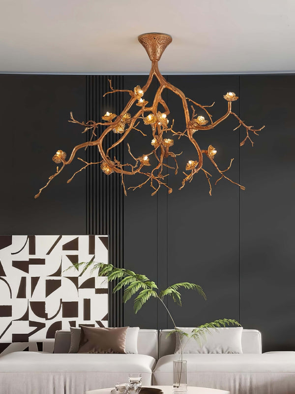 Prugna Brass Ceiling Lamp – Flower & Branch Shapes, Vintage Elegance | Alsolight