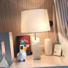 Raw Table Lamp – Alabaster Fabric Lampshade Art Deco Mid Century Style | Alsolight
