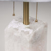 Raw Table Lamp – Alabaster Fabric Lampshade Art Deco Mid Century Style | Alsolight