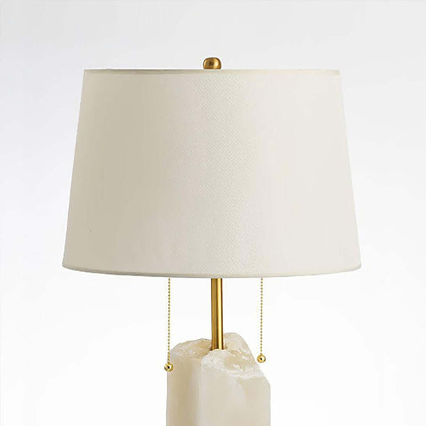 Raw Table Lamp – Alabaster Fabric Lampshade Art Deco Mid Century Style | Alsolight