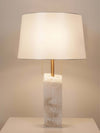 Raw Table Lamp – Alabaster Fabric Lampshade Art Deco Mid Century Style | Alsolight