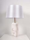 Raw Table Lamp – Alabaster Fabric Lampshade Art Deco Mid Century Style | Alsolight