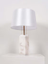 Raw Table Lamp – Alabaster Fabric Lampshade Art Deco Mid Century Style | Alsolight