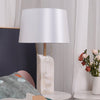 Raw Table Lamp – Alabaster Fabric Lampshade Art Deco Mid Century Style | Alsolight
