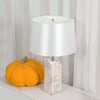 Raw Table Lamp – Alabaster Fabric Lampshade Art Deco Mid Century Style | Alsolight