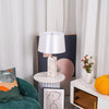 Raw Table Lamp – Alabaster Fabric Lampshade Art Deco Mid Century Style | Alsolight