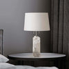 Raw Table Lamp – Alabaster Fabric Lampshade Art Deco Mid Century Style | Alsolight