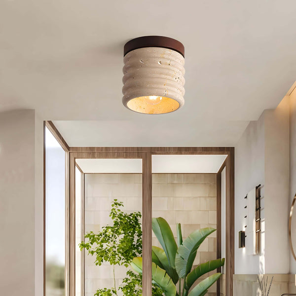 Ridge Artisan Ceiling Lamp – Japanese Wabi-Sabi Aisle Travertine Light | Alsolight