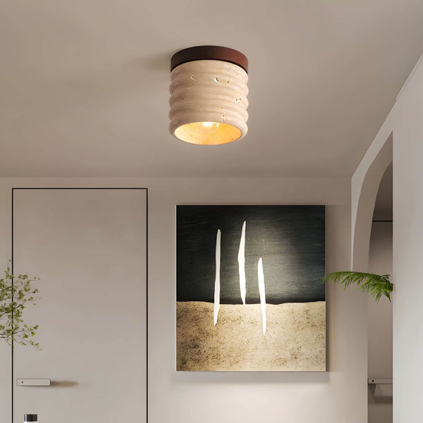 Ridge Artisan Ceiling Lamp – Japanese Wabi-Sabi Aisle Travertine Light | Alsolight