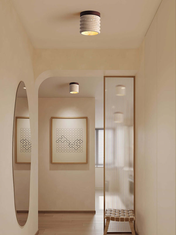 Ridge Artisan Ceiling Lamp – Japanese Wabi-Sabi Aisle Travertine Light | Alsolight