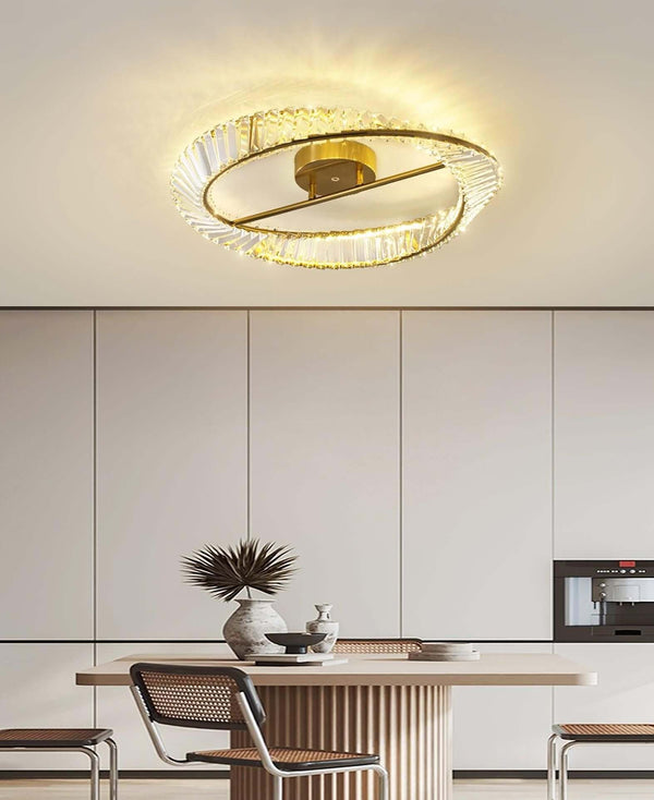 Round Crystal Rings Ceiling Lamp – Elegant Modern Lighting | Alsolight