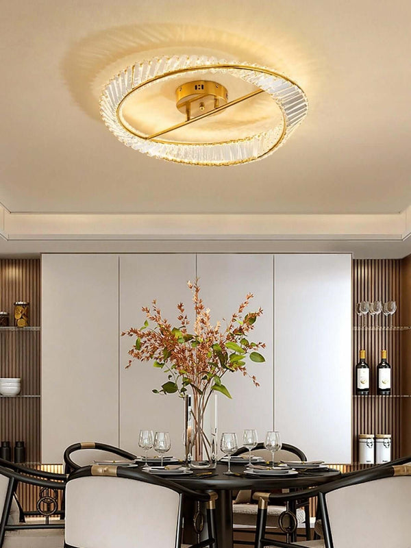 Round Crystal Rings Ceiling Lamp – Elegant Modern Lighting | Alsolight