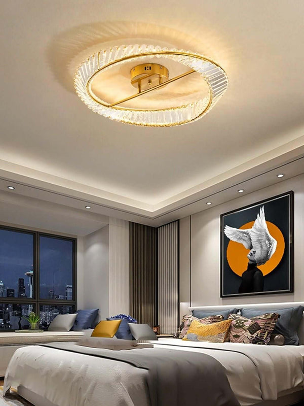 Round Crystal Rings Ceiling Lamp – Elegant Modern Lighting | Alsolight