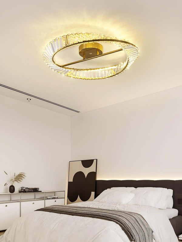 Round Crystal Rings Ceiling Lamp – Elegant Modern Lighting | Alsolight