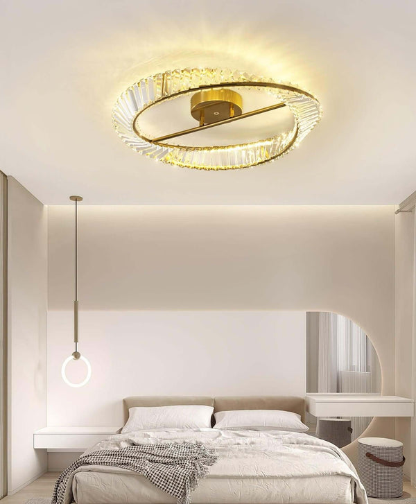 Round Crystal Rings Ceiling Lamp – Elegant Modern Lighting | Alsolight