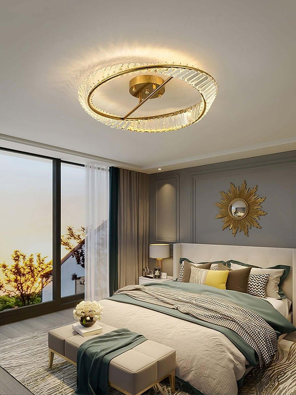 Round Crystal Rings Ceiling Lamp – Elegant Modern Lighting | Alsolight