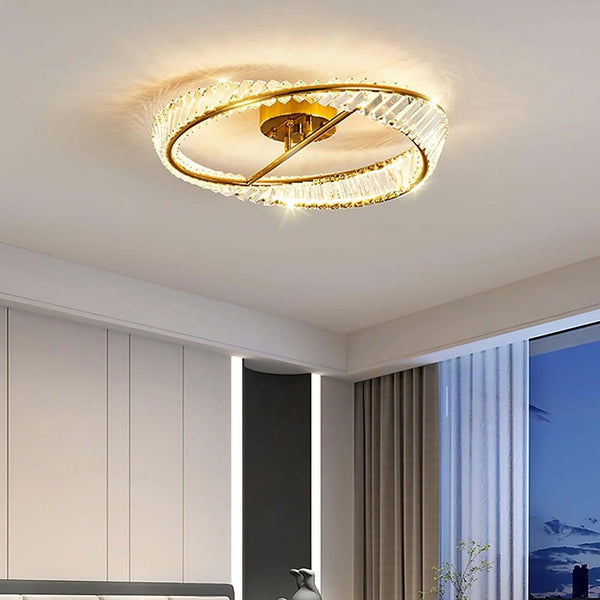 Round Crystal Rings Ceiling Lamp – Elegant Modern Lighting | Alsolight