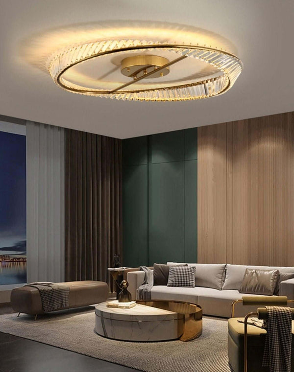 Round Crystal Rings Ceiling Lamp – Elegant Modern Lighting | Alsolight