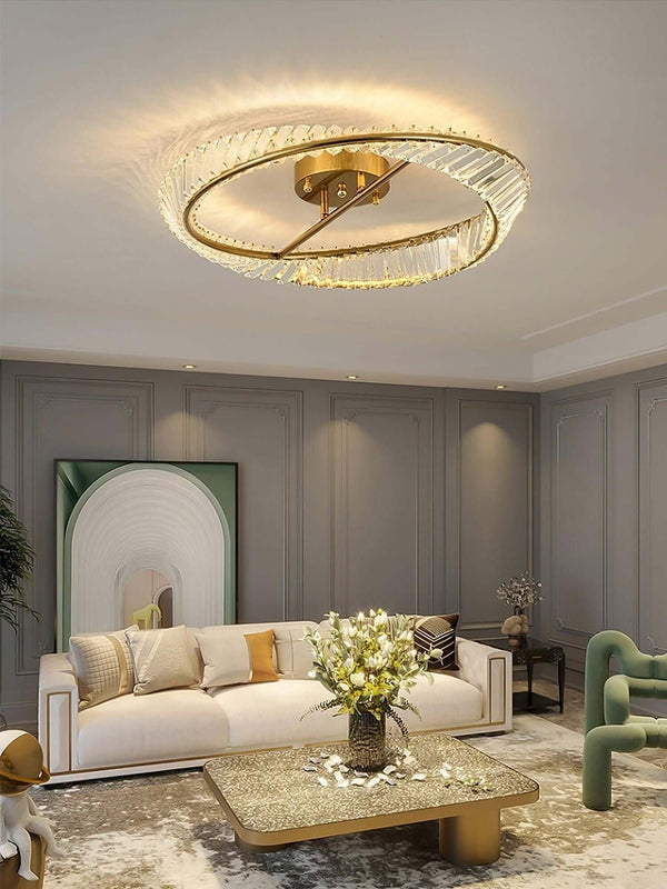 Round Crystal Rings Ceiling Lamp – Elegant Modern Lighting | Alsolight