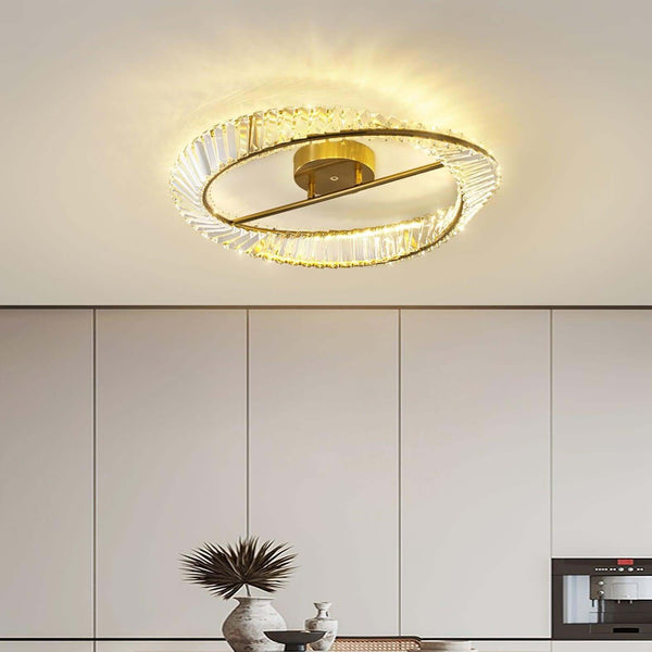 Round Crystal Rings Ceiling Lamp – Elegant Modern Lighting | Alsolight