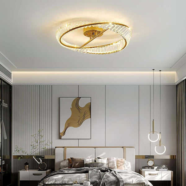 Round Crystal Rings Ceiling Lamp – Elegant Modern Lighting | Alsolight
