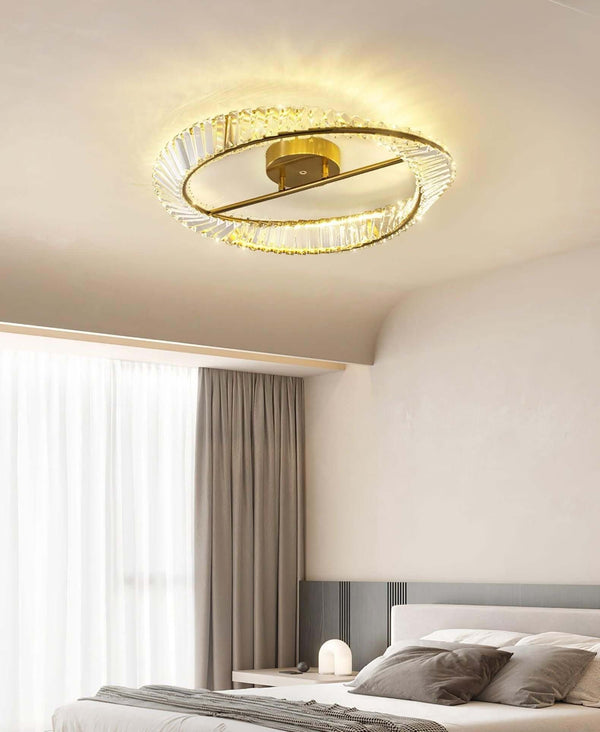 Round Crystal Rings Ceiling Lamp – Elegant Modern Lighting | Alsolight