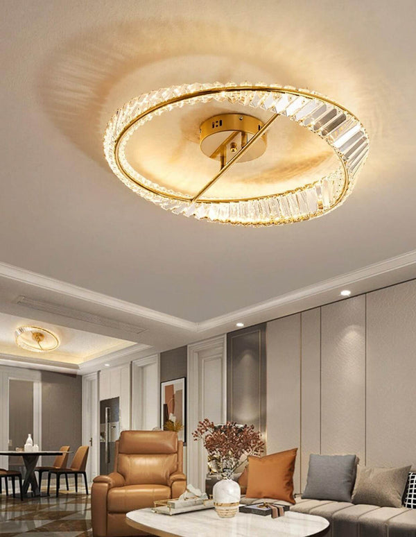 Round Crystal Rings Ceiling Lamp – Elegant Modern Lighting | Alsolight