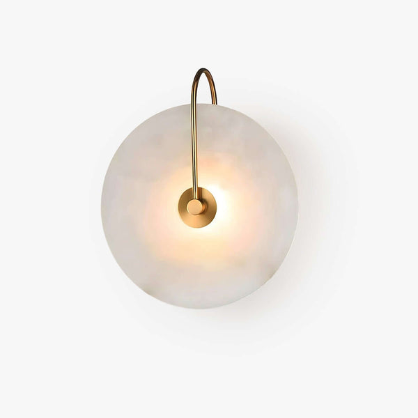 Slanciu Round Alabaster Wall Light – Elegant Brass Accent Lamp | Alsolight