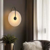 Slanciu Round Alabaster Wall Light – Elegant Brass Accent Lamp | Alsolight