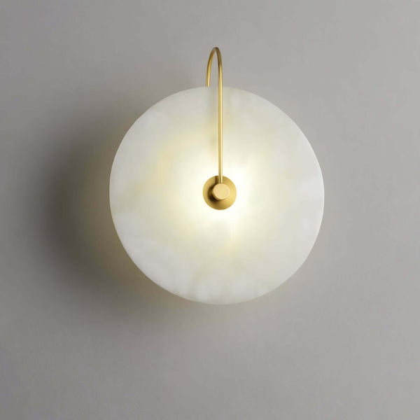 Slanciu Round Alabaster Wall Light – Elegant Brass Accent Lamp | Alsolight