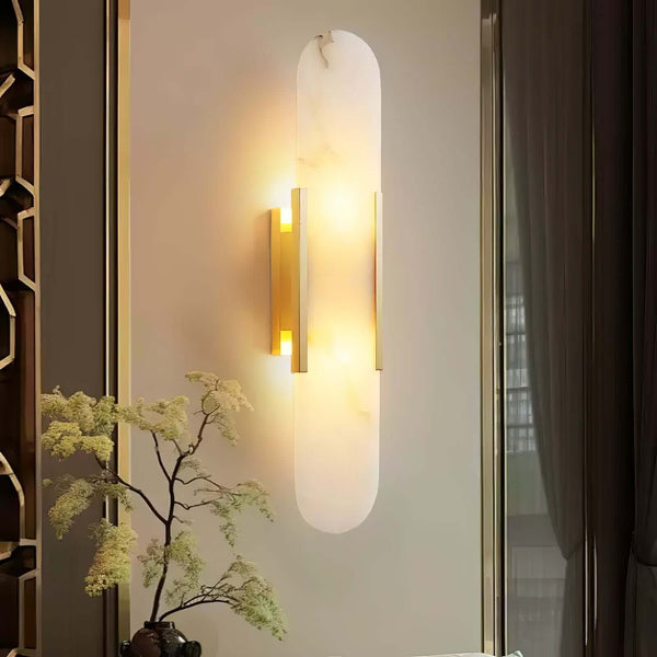 Slanciu Wall Light – Handcrafted Alabaster & Brass Wall Lamp | Alsolight
